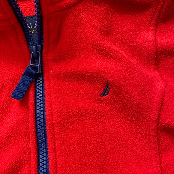 {Nautica} Fleece Zip-Up Jacket in Red & Navy - Girls' 4 - Picture 2 of 5